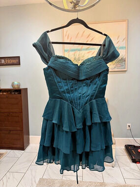 Teal Mini Dress Size 12 NWT
